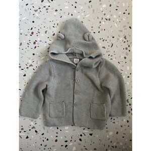 Cozy Knit Hooded  Sweater Jacket With Ears